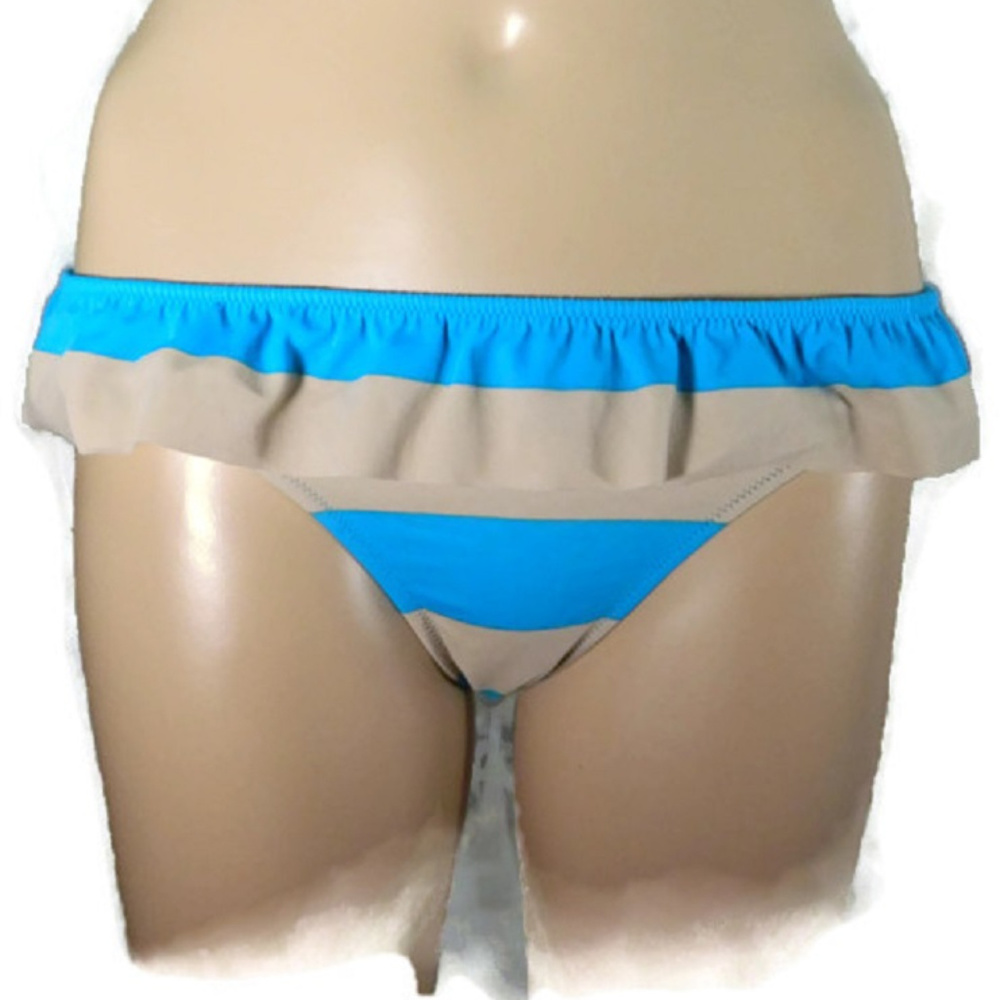 Victoria's Secret Blue/Tan Bikini Bottom. S